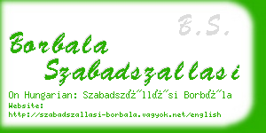 borbala szabadszallasi business card